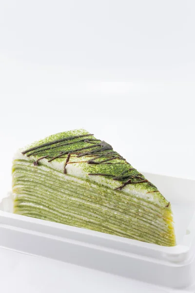緑茶のクレープ ケーキ — ストック写真