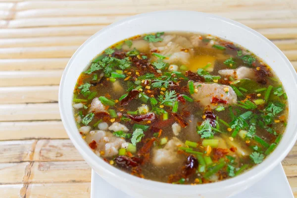 Hot and spicy pork rib hot pot with tamarind and Thai herbs — Stock Photo, Image