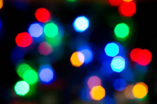 Abstract Illumination Colorful Bokeh Black Background — Stock Photo, Image