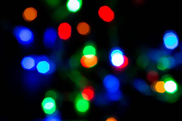 Abstract Illumination Colorful Bokeh Black Background — Stock Photo, Image