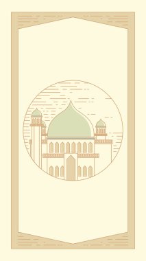 Pastel renkte cami çizgisi. Ramadhan 'da ya da herhangi bir Müslüman etkinliğinde İslami duvar kağıdı olarak kullanılabilir. Vektör arkaplan koleksiyonu.