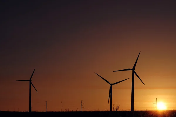 Windmill silhouette — Stock Photo, Image