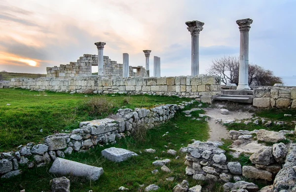 Las ruinas de la colonia griega Khersones, Sebastopol — Foto de Stock