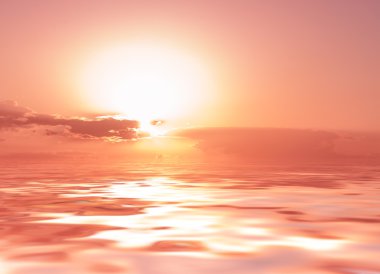 gökyüzü günbatımı veya gündoğumu bulutlar ve su, na yansıması ile