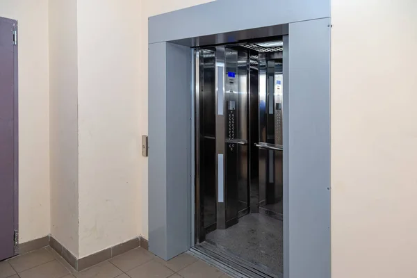 Entrada Elevador Está Escritório Moderno Com Parede Mármore Levante Piso Fotografias De Stock Royalty-Free