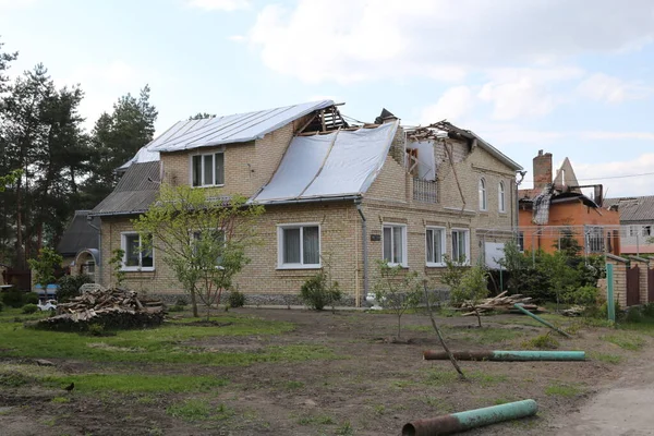 Kiev Gostomel Ucrania Mayo 2022 Consecuencias Destrucción Por Ejército Ruso —  Fotos de Stock