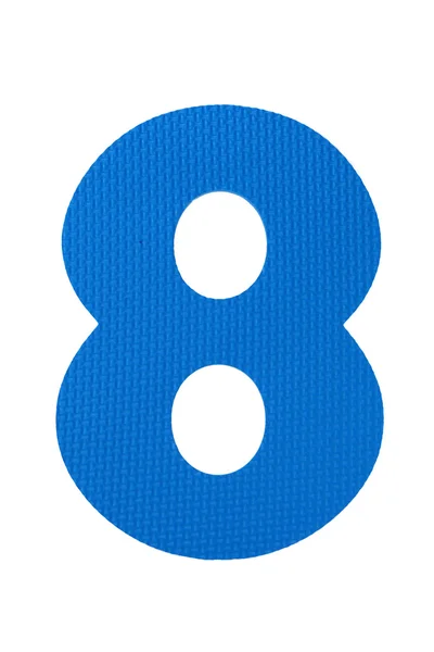 8 cyfrowy numer osiem na białym tle — Zdjęcie stockowe