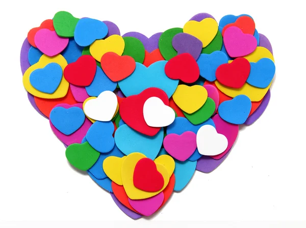 Colorful heart of hearts isolated on white background. Valentine — Stock Photo, Image