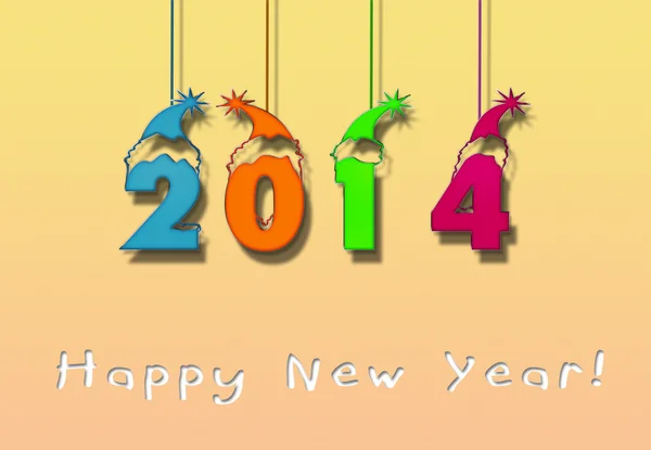 Feliz Ano Novo 2014 cartão de saudação — Fotografia de Stock