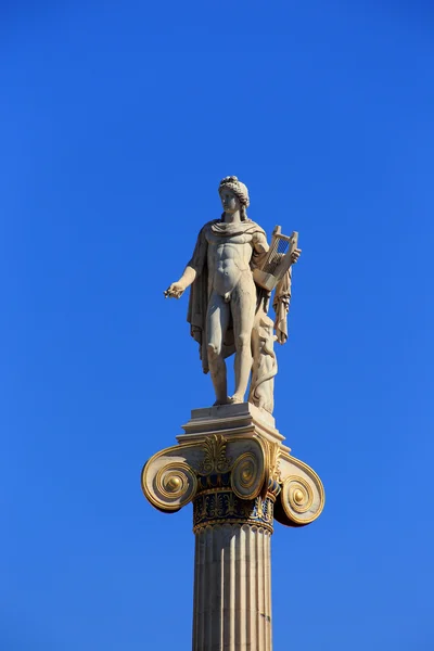 Statue of Apollon on the column, Athens, Attica, Greece — Stock Photo, Image