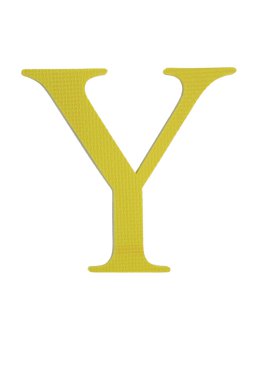 renkli Yunan Alfabesi. Upsilon. Sarı