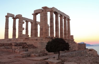 poseidon antik tapınak. Cape sounion, attica, Atina, Yunanistan