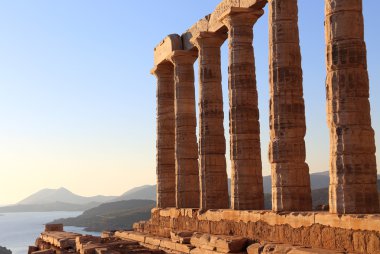 poseidon antik tapınak, cape sounion, attica, Atina, Yunanistan