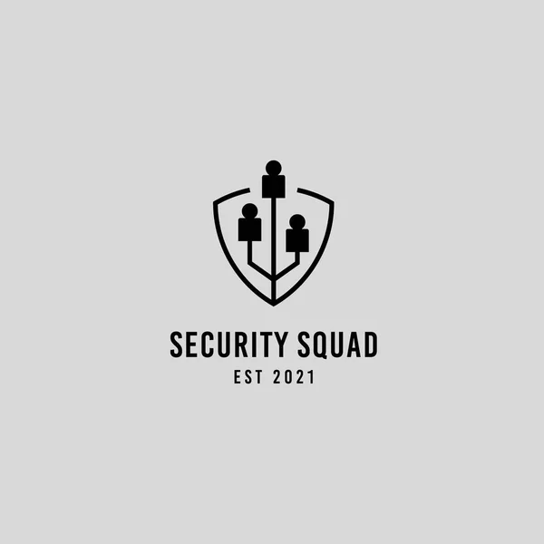 Security Squad Logo People Shaped Logo Design Illustration — Stock Vector