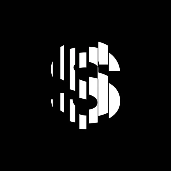 S soyut logo tasarımı çizimi