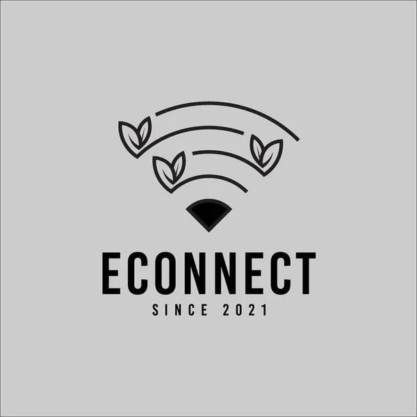 wifi yaprağı logosu tasarımı eko doğa için modern ve basit bir tasarım