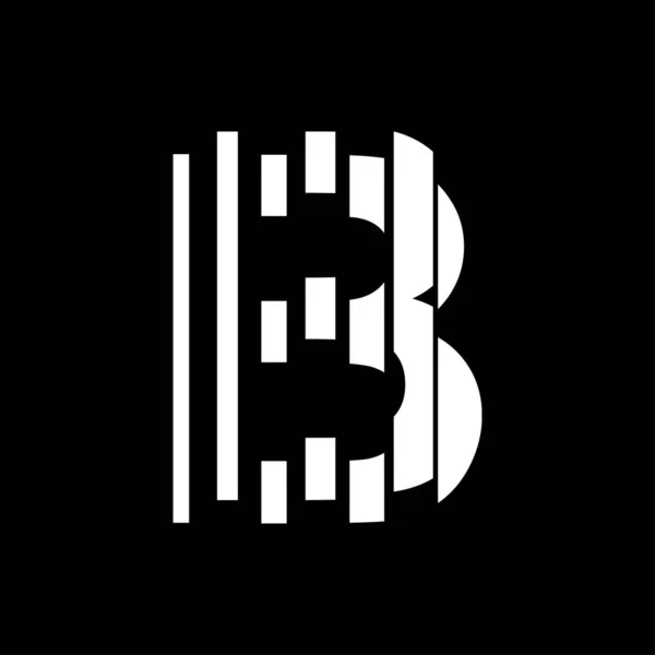 Dilim efekti tasarımı illüstrasyonlu B soyut logosu