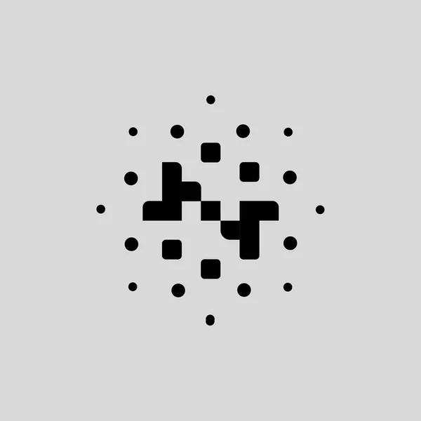 Letter Square Dot Bit Technology Icon Design Illustration — ストックベクタ