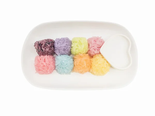 Разноцветный шар из липкого риса — стоковое фото