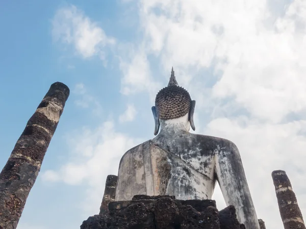 Back of big image of Buddha in Thailand — Stock Photo, Image