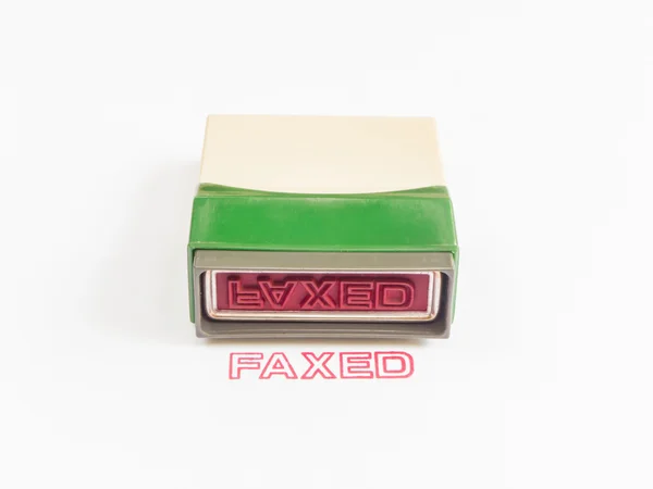 Stamp with faxed in red ink — Stock Photo, Image