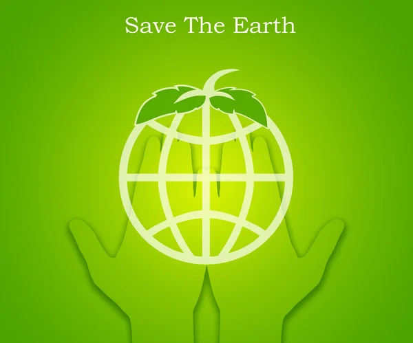 Hand holding a green abstract earth — Stock Photo, Image