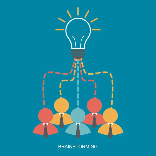 Brainstorming und Teamwork Konzept — Stock vektor