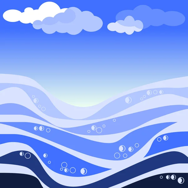 Vektor illustration av abstrakt hav och himmel — Stock vektor