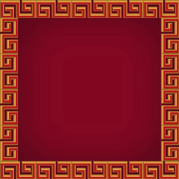 Abstracte chinese achtergrond, frame en patroon — Stockvector