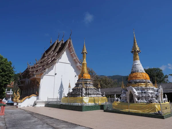 Mae Hong Son Thajsko Listopad 2021 Krajina Krásného Vinobraní Chrámu — Stock fotografie