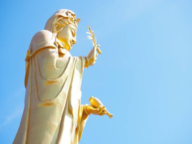 Bangkok, Thailand - January 02, 2022: The Goddess of Mercy, known as Quan Yin or Guan Yin at Fo Guang Shan Buddha Memorial Center, Bangkok, Thailand.