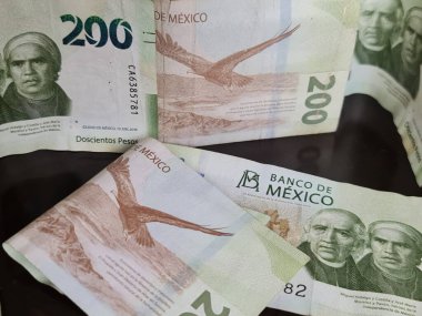 Meksika banknotlarına 200 pezoluk yaklaşım.