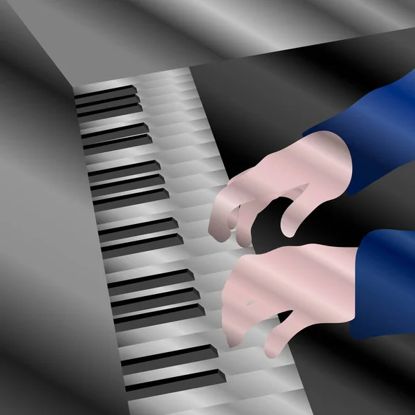 Digital Illustration Händer Spelar Ett Piano Lutning Färger — Stockfoto