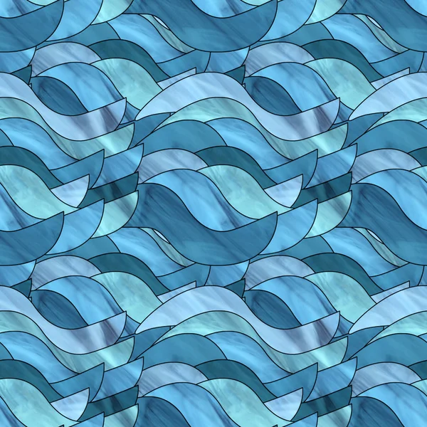 파란색 스테인드글라스 스타일의 패턴을 디지털로 — 스톡 사진