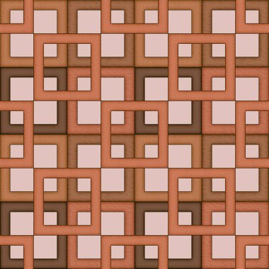 Kahverengi renkli ve vitray biçiminde kare desenlerin dijital illüstrasyonu