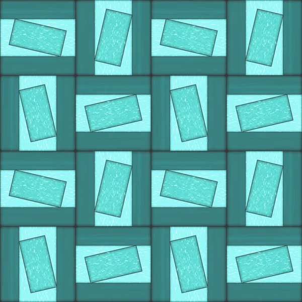 Entwurf Eines Geometrischen Nahtlosen Musters Glasmalereistil Und Blauen Farben — Stockfoto