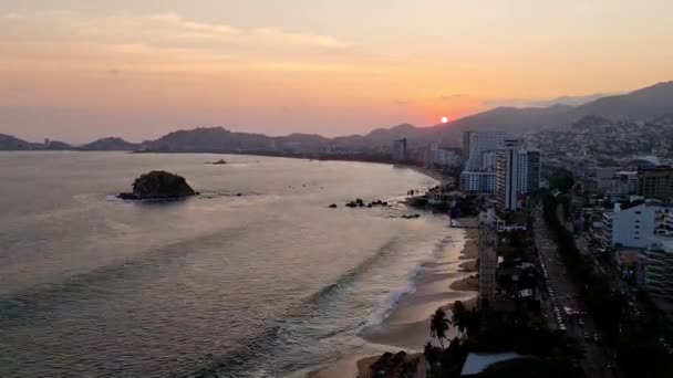 Sunset Main Bay Acapulco Mexico — Vídeos de Stock