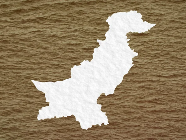 Karte Von Pakistan Und Hintergrund Schlammiges Wasser Brauner Farbe — Stockfoto