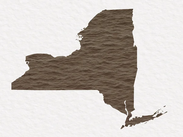 ニューヨーク州のシルエットは茶色の泥だらけの水で満たされています — ストック写真