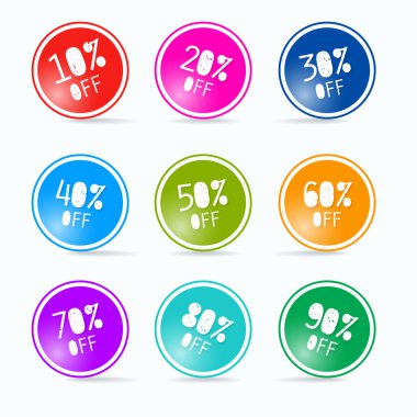 set di icone vettoriali sconto