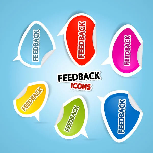 Ícones de feedback vetorial colorido — Vetor de Stock