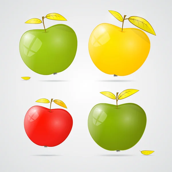 Conjunto de manzanas vector — Vector de stock