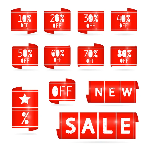 Red Tags, Labels — Stock Vector