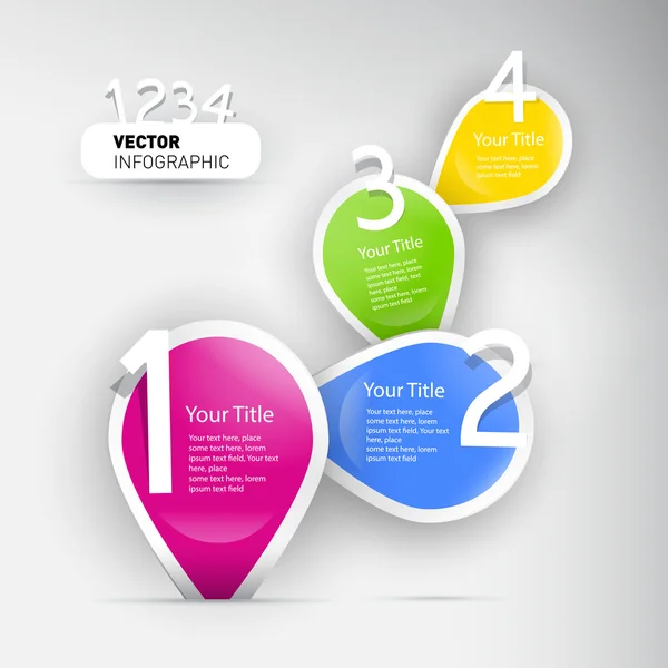 Vector paper progress steps for tutorial — Stock Vector