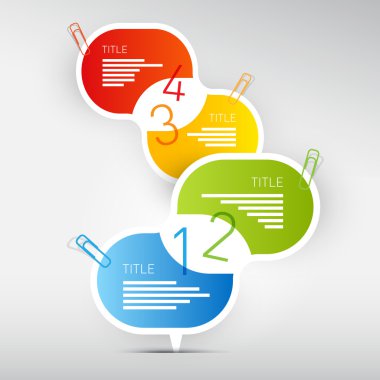 Kağıt ilerleme adımlar öğretici, infographics vektör