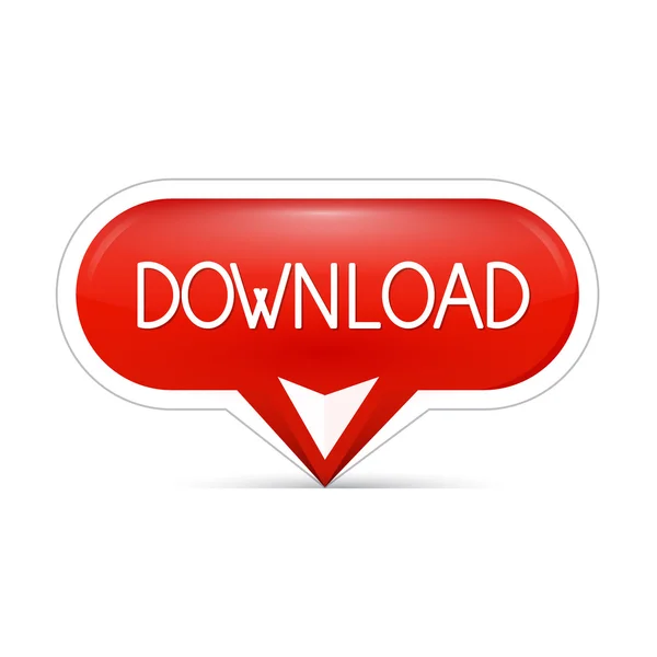 Vector botão web de download vermelho —  Vetores de Stock