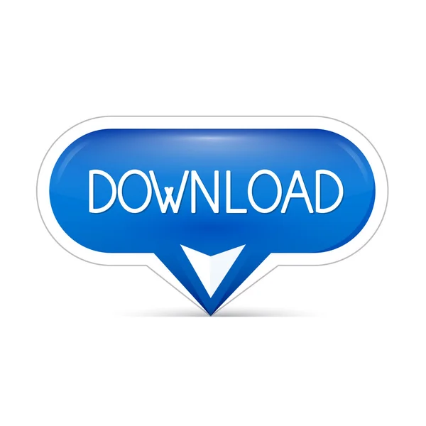 Vector azul botão web de download — Vetor de Stock