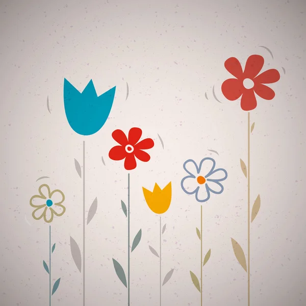 Flores retro vectoriales abstractas — Vector de stock