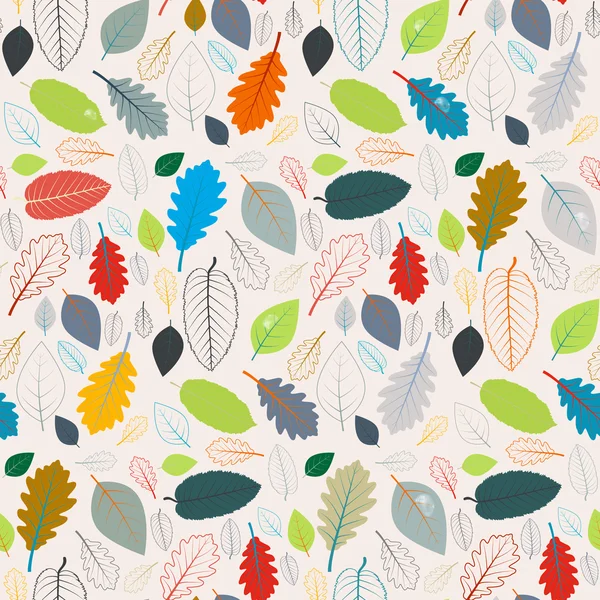 Seamless Pattern - Autumn Leaves — Stock Vector