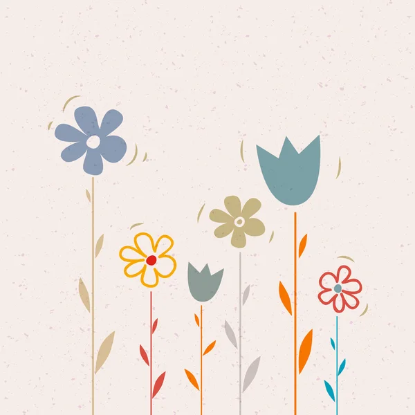 Flowers on Recycled Paper — Stock Vector